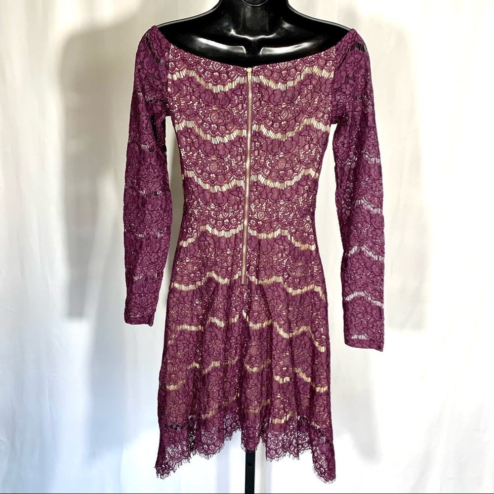 Xhilaration Eyelash Lace Long Sleeve Dress - Picture 8 of 14